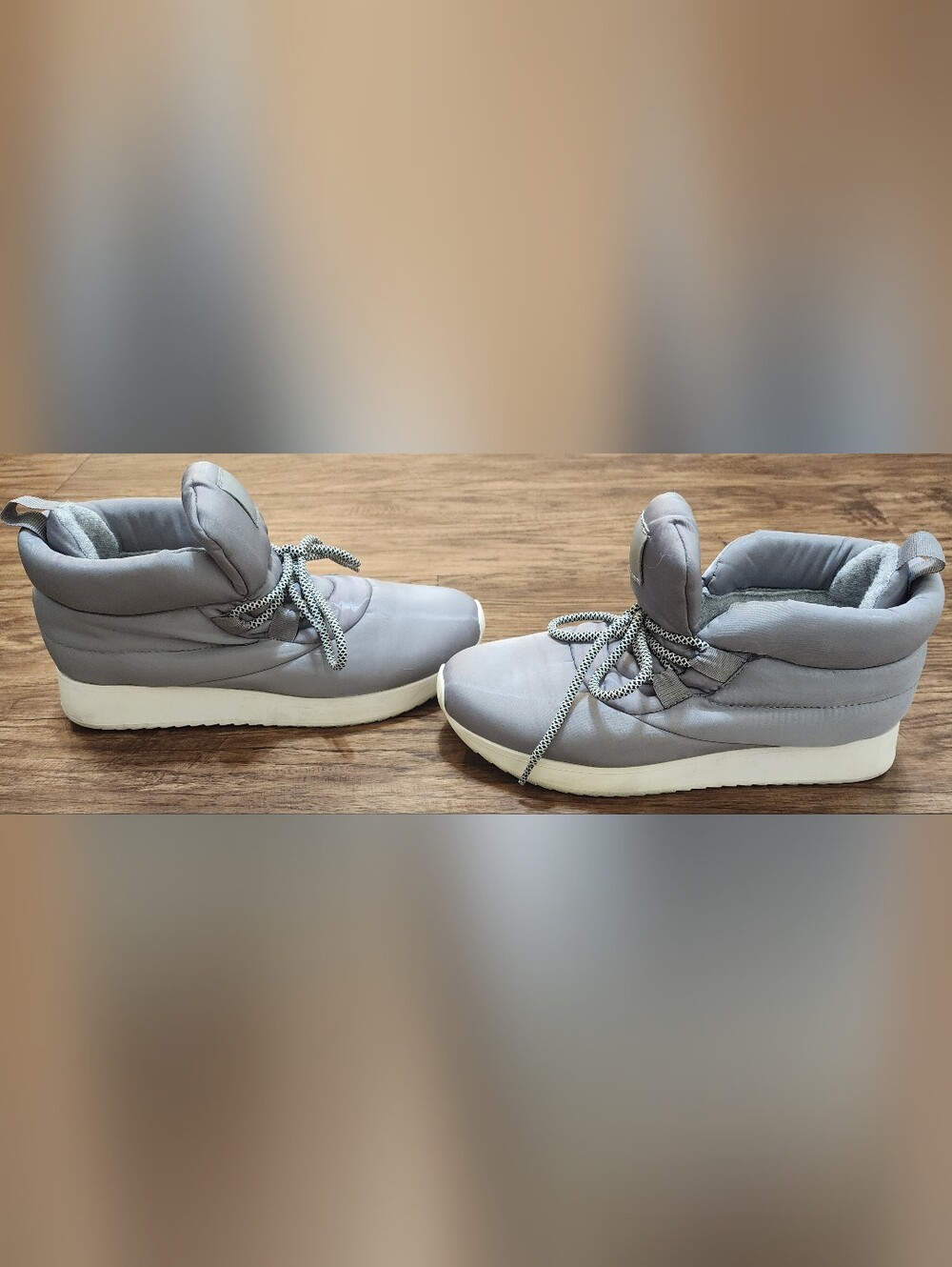 Gray Puffer Sneakers Sz 9.5 — Comfort Over Everything